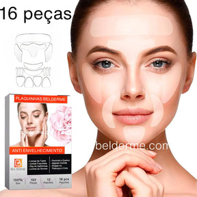 Adesivos faciais reutilizáveis antirrugas - 16 unidades