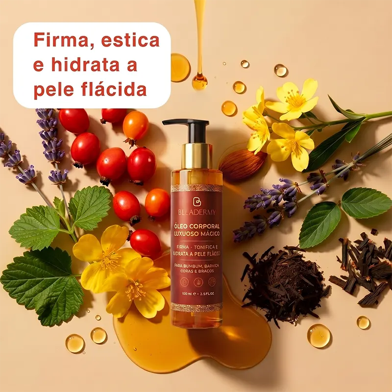 Óleo Corporal Beladermy | Firma a pele flácida em 97% em apenas 24 horas!
