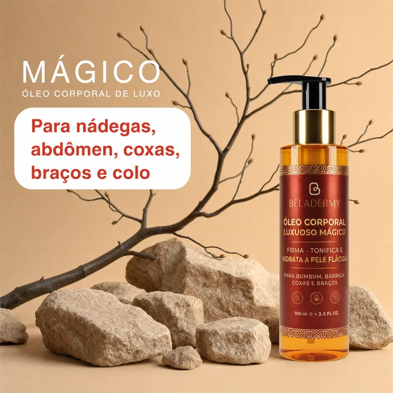 Óleo Corporal Beladermy | Firma a pele flácida em 97% em apenas 24 horas!