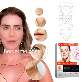 Adesivos faciais reutilizáveis antirrugas - 16 unidades