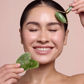 Kit Rolo de Jade e Gua Sha Beladermy para Aplicação de Sérum